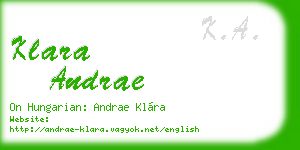 klara andrae business card